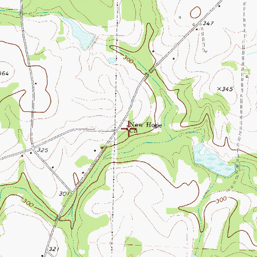 Topographic Map of New Hope Church, GA