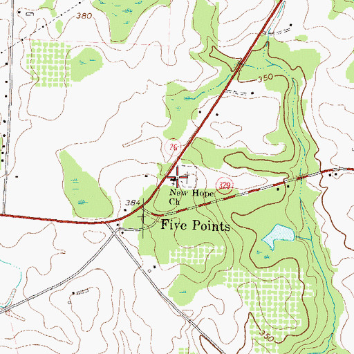 Topographic Map of New Hope Church, GA