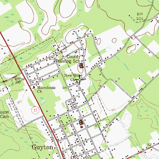 Topographic Map of New Hope Church, GA