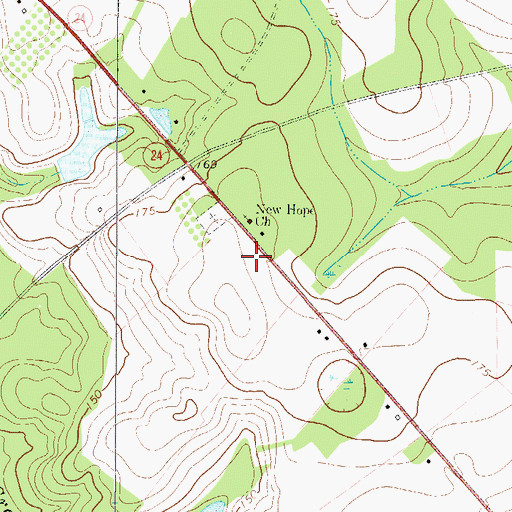 Topographic Map of New Hope Church, GA