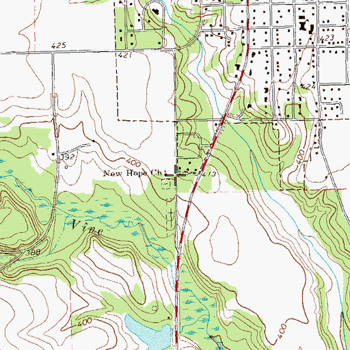 Topographic Map of New Hope Church, GA