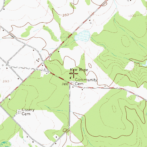Topographic Map of New Hope Church, GA