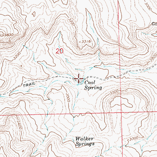 Topographic Map of Cool Spring, AZ