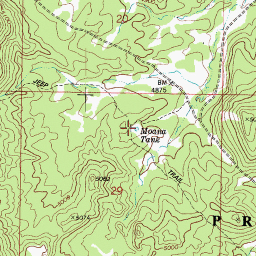 Topographic Map of Moana Tank, AZ