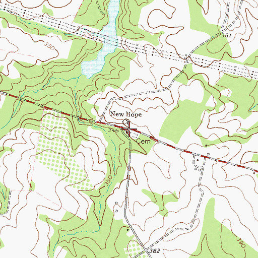 Topographic Map of New Hope Church, GA