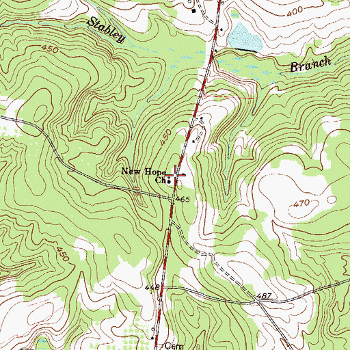 Topographic Map of New Hope Church, GA
