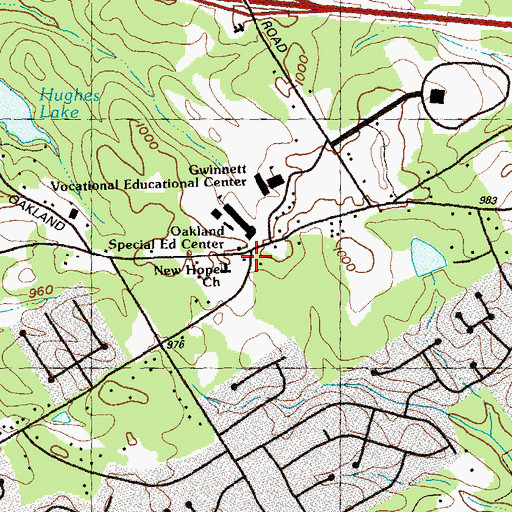 Topographic Map of New Hope Church, GA