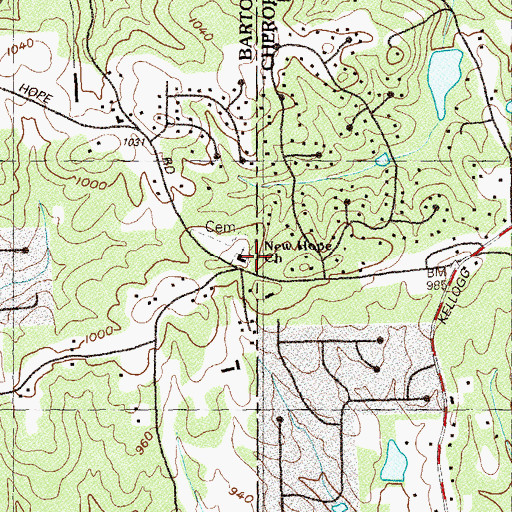 Topographic Map of New Hope Church, GA