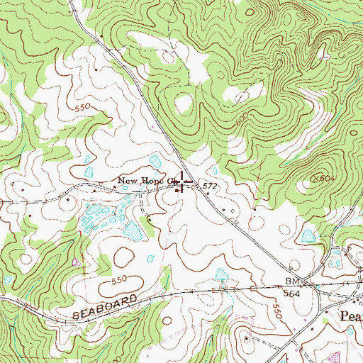 Topographic Map of New Hope Church, GA