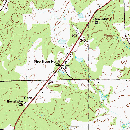 Topographic Map of New Hope North Baptist Church, GA