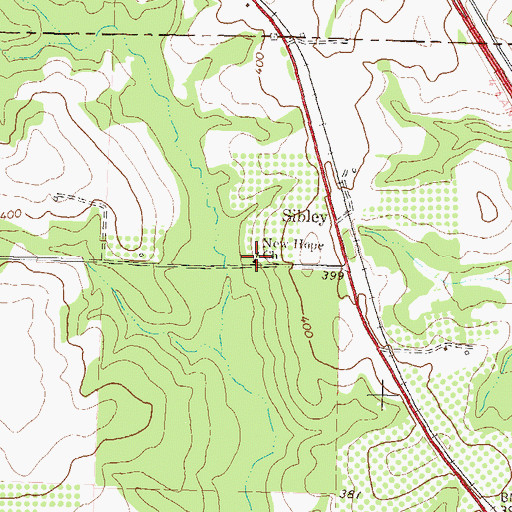 Topographic Map of New Hope Church, GA