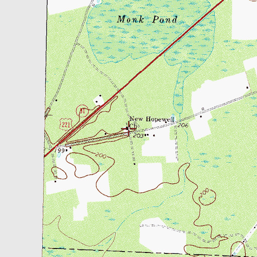 Topographic Map of New Hopewell Church, GA