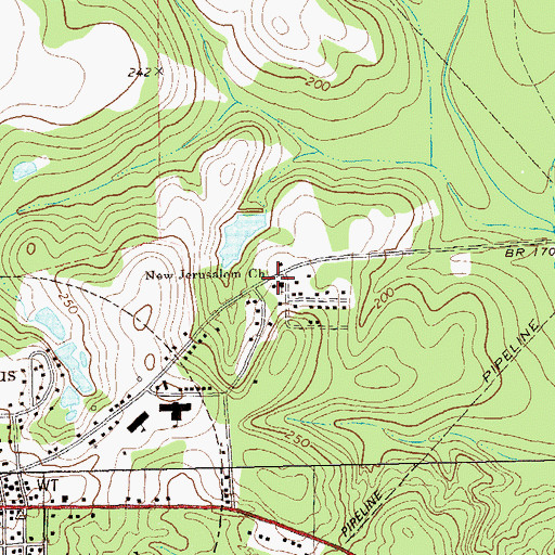 Topographic Map of New Jerusalem Church, GA