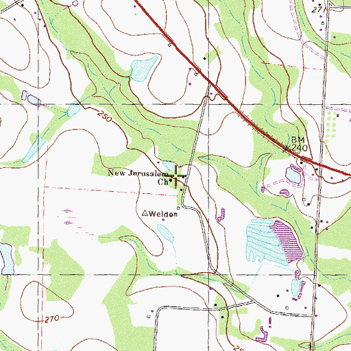 Topographic Map of New Jerusalem Church, GA