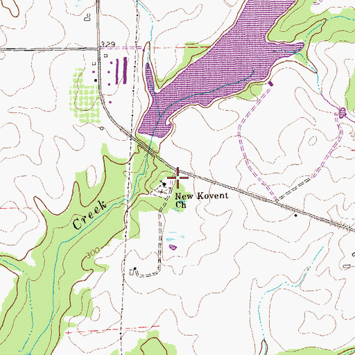 Topographic Map of New Kovent Church, GA