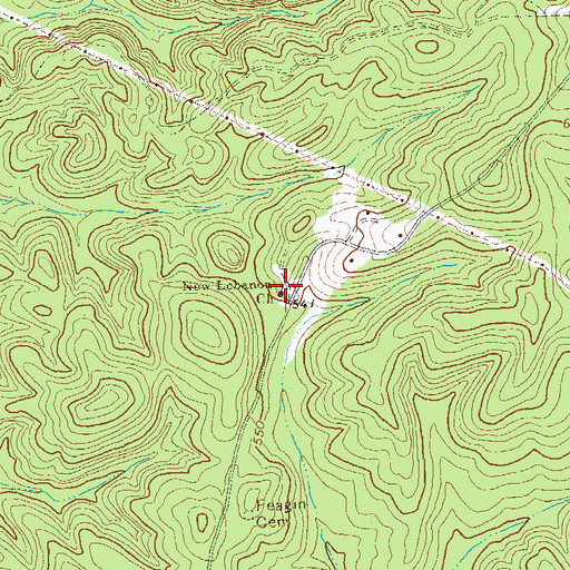 Topographic Map of New Lebanon Church, GA