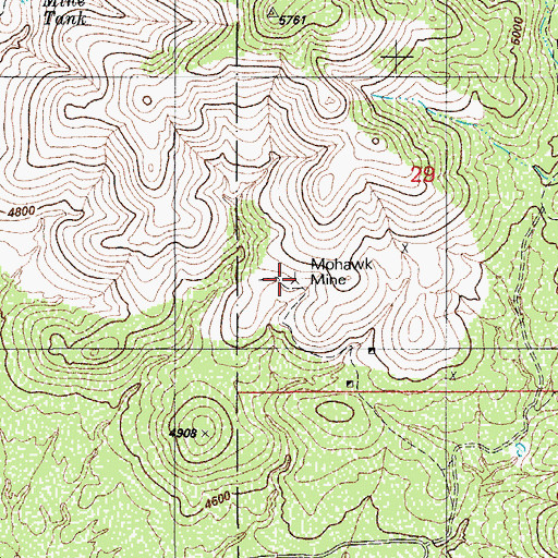 Topographic Map of Mohawk Mine, AZ