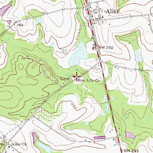 Topographic Map of New Life Church, GA