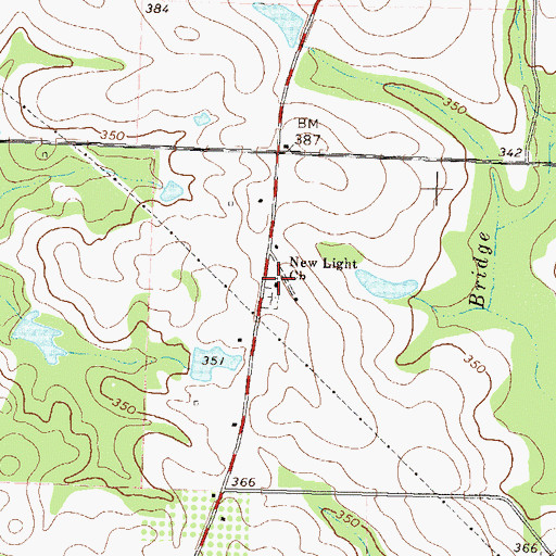 Topographic Map of New Light Church, GA
