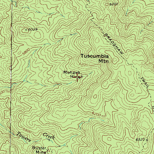 Topographic Map of Mohawk Mine, AZ
