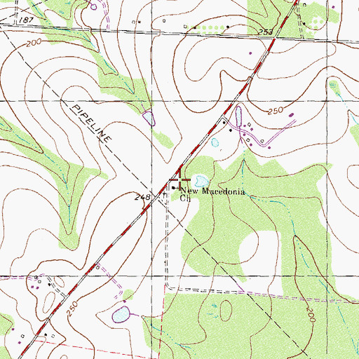 Topographic Map of New Macedonia Church, GA
