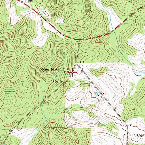 Topographic Map of New Macedonia Church, GA