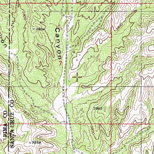 Topographic Map of Mojonera Canyon, AZ