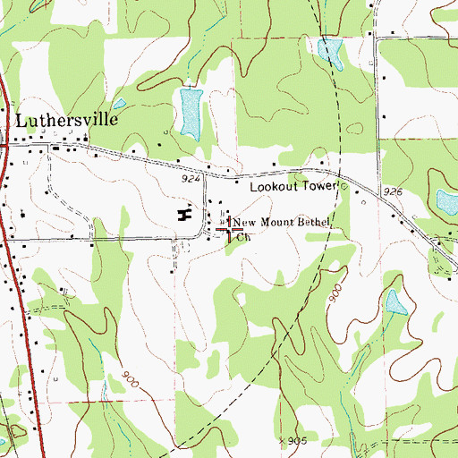 Topographic Map of New Mount Bethel Church, GA
