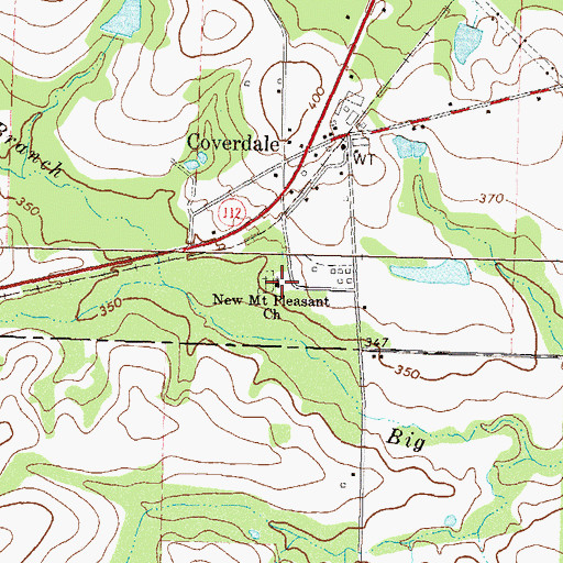 Topographic Map of New Mount Pleasant Church, GA