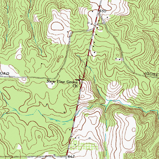 Topographic Map of New Pine Grove Church, GA