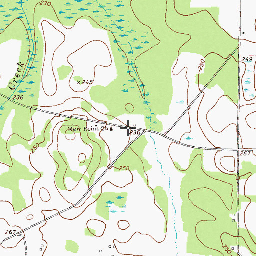 Topographic Map of New Point Church, GA