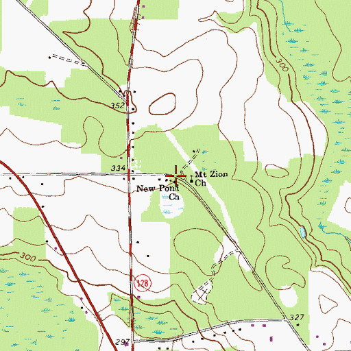 Topographic Map of New Pond Church, GA