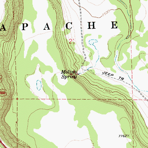 Topographic Map of Molina Spring, AZ