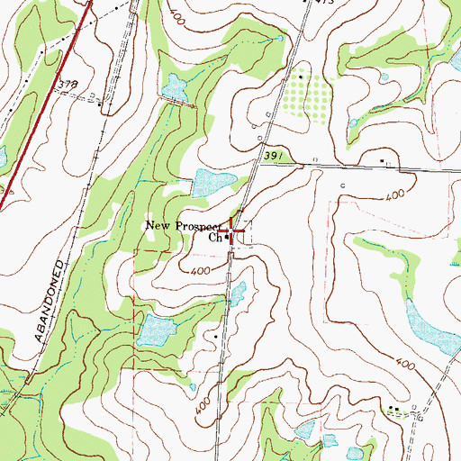 Topographic Map of New Prospect Church, GA