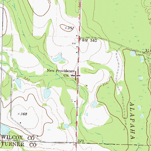 Topographic Map of New Providence Church, GA