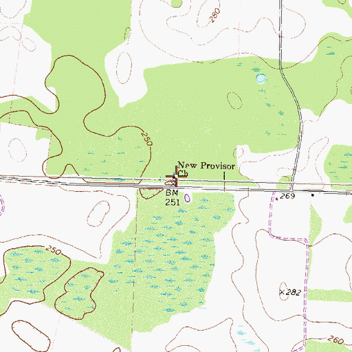 Topographic Map of New Provisor Church, GA