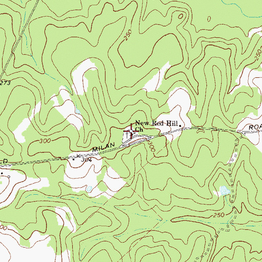 Topographic Map of New Red Hill Church, GA