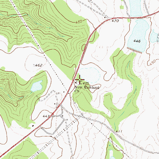 Topographic Map of New Richland Baptist Church, GA