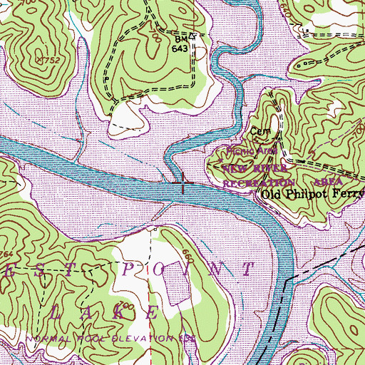 Topographic Map of New River, GA