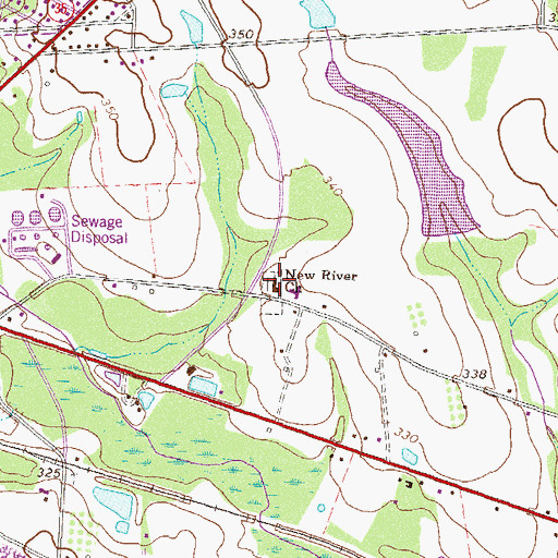 Topographic Map of New River Church, GA