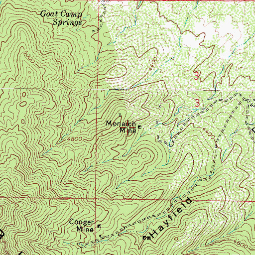Topographic Map of Monarch Mine, AZ