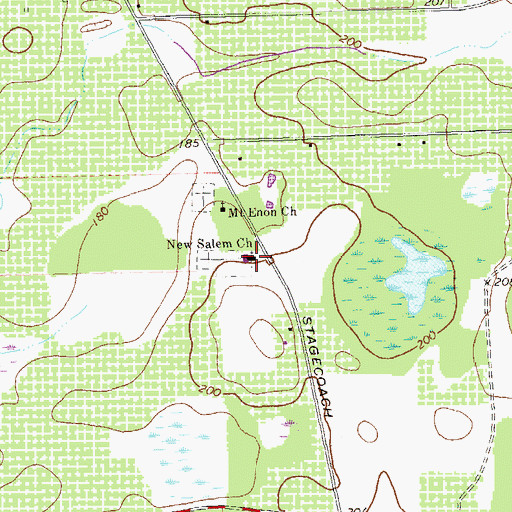 Topographic Map of New Salem Church, GA