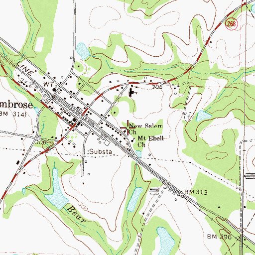 Topographic Map of New Salem Church, GA