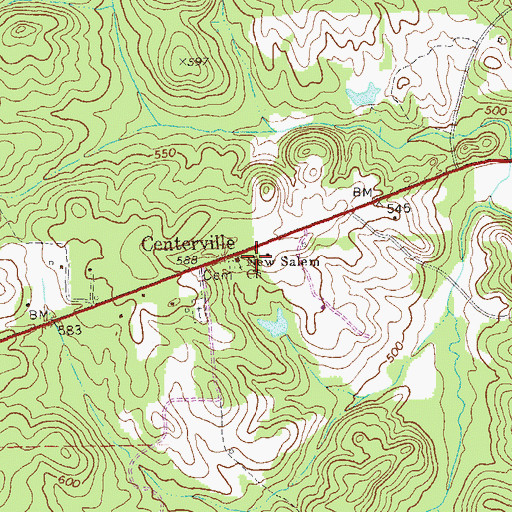 Topographic Map of New Salem Church, GA