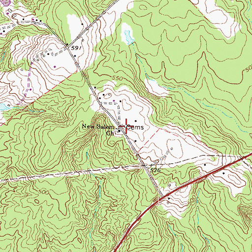Topographic Map of New Salem Church, GA