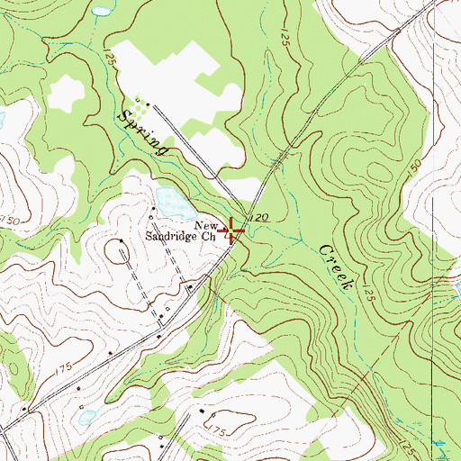 Topographic Map of New Sandridge Church, GA