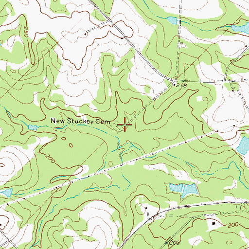 Topographic Map of New Stuckey Cemetery, GA