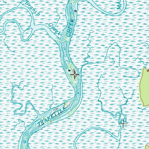 Topographic Map of New Teakettle Creek, GA