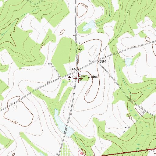 Topographic Map of New Union Church, GA