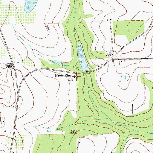 Topographic Map of New Zion Church, GA